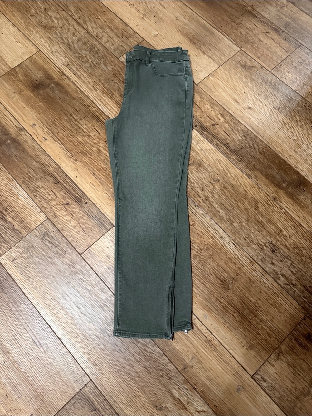 Chico's Olive Green Perfect Stretch Slim Leg Ankle Jeans